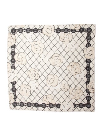 Chanel Silk Interlocking CC Logo Scarf