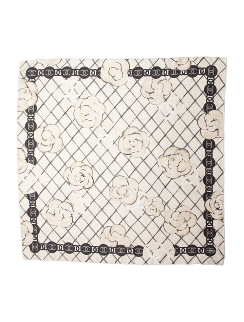 Chanel Silk Interlocking CC Logo Scarf