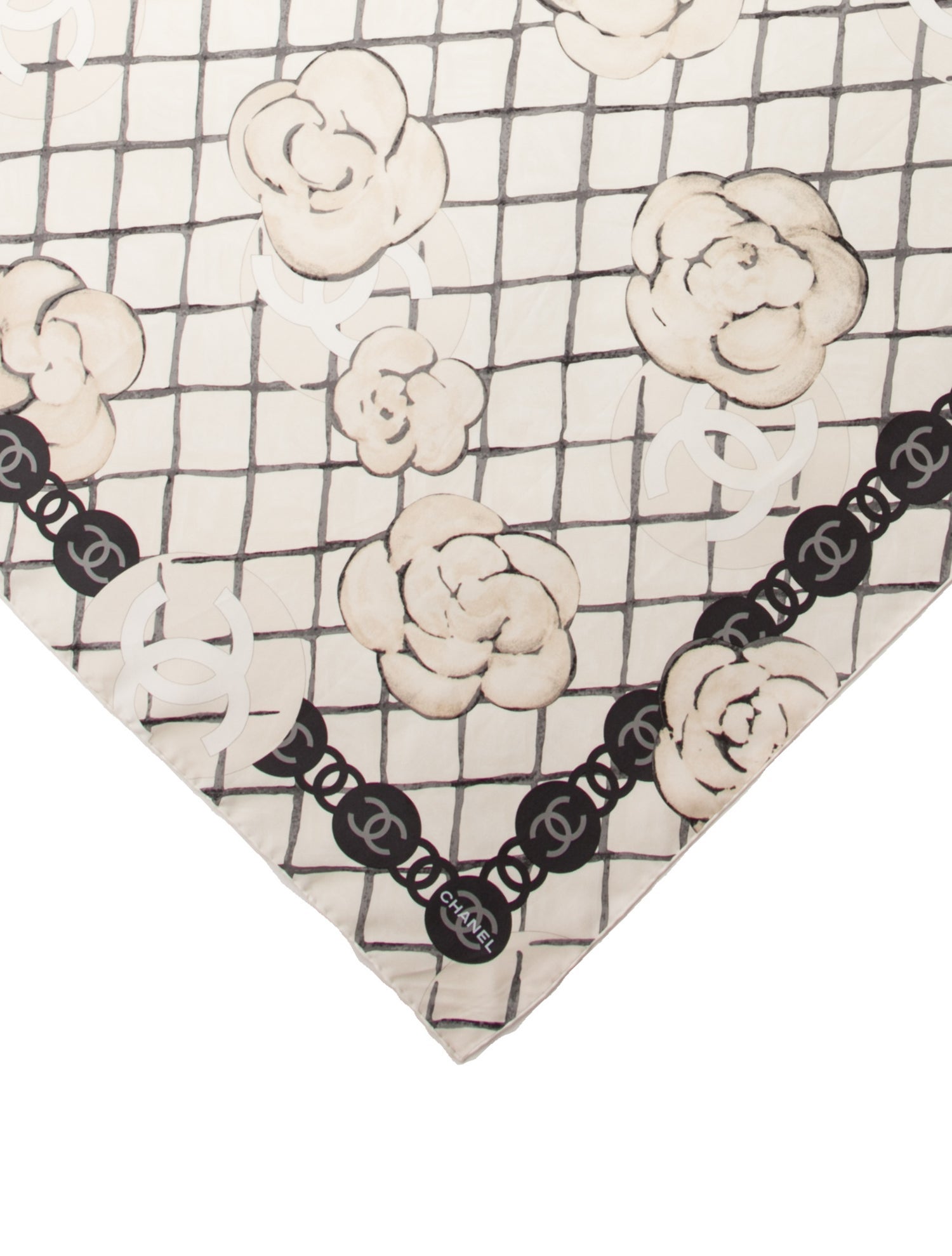 Chanel Silk Interlocking CC Logo Scarf