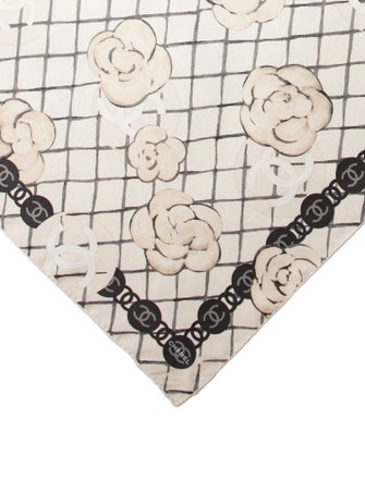 Chanel Silk Interlocking CC Logo Scarf