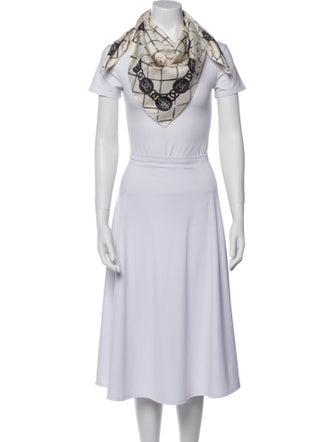 Chanel Silk Interlocking CC Logo Scarf