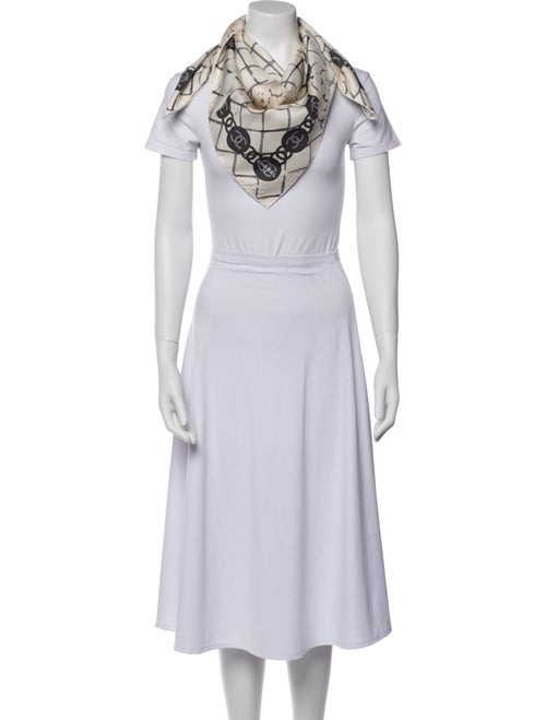 Chanel Silk Interlocking CC Logo Scarf