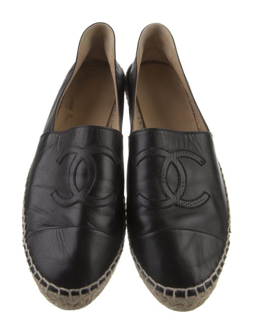 Chanel Interlocking CC Logo Leather Espadrilles