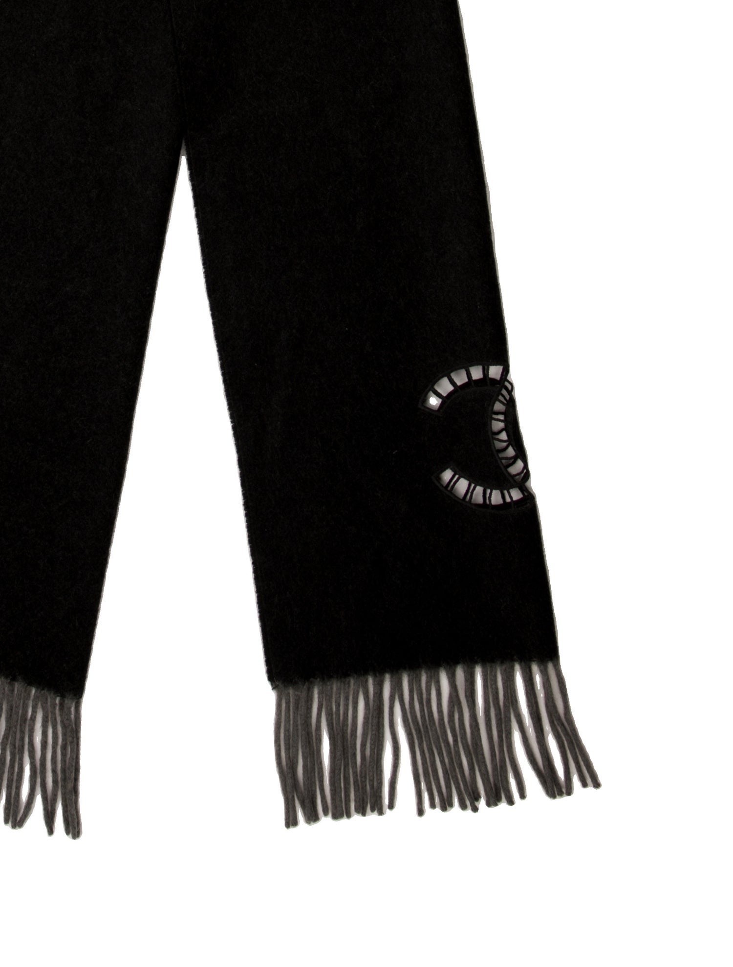 Chanel Cashmere Interlocking CC Logo Scarf