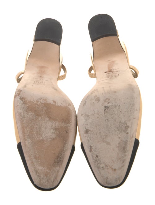 Chanel Interlocking CC Logo Leather Slingback Pumps