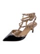 Valentino Rockstud Accents Patent Leather T-Strap Pumps