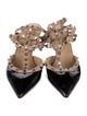 Valentino Rockstud Accents Patent Leather T-Strap Pumps