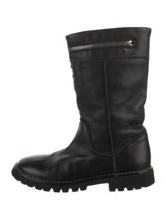 Chanel 2010 Interlocking CC Logo Moto Boots