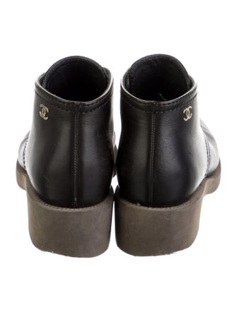 Chanel 2016 Interlocking CC Logo Lace-Up Boots