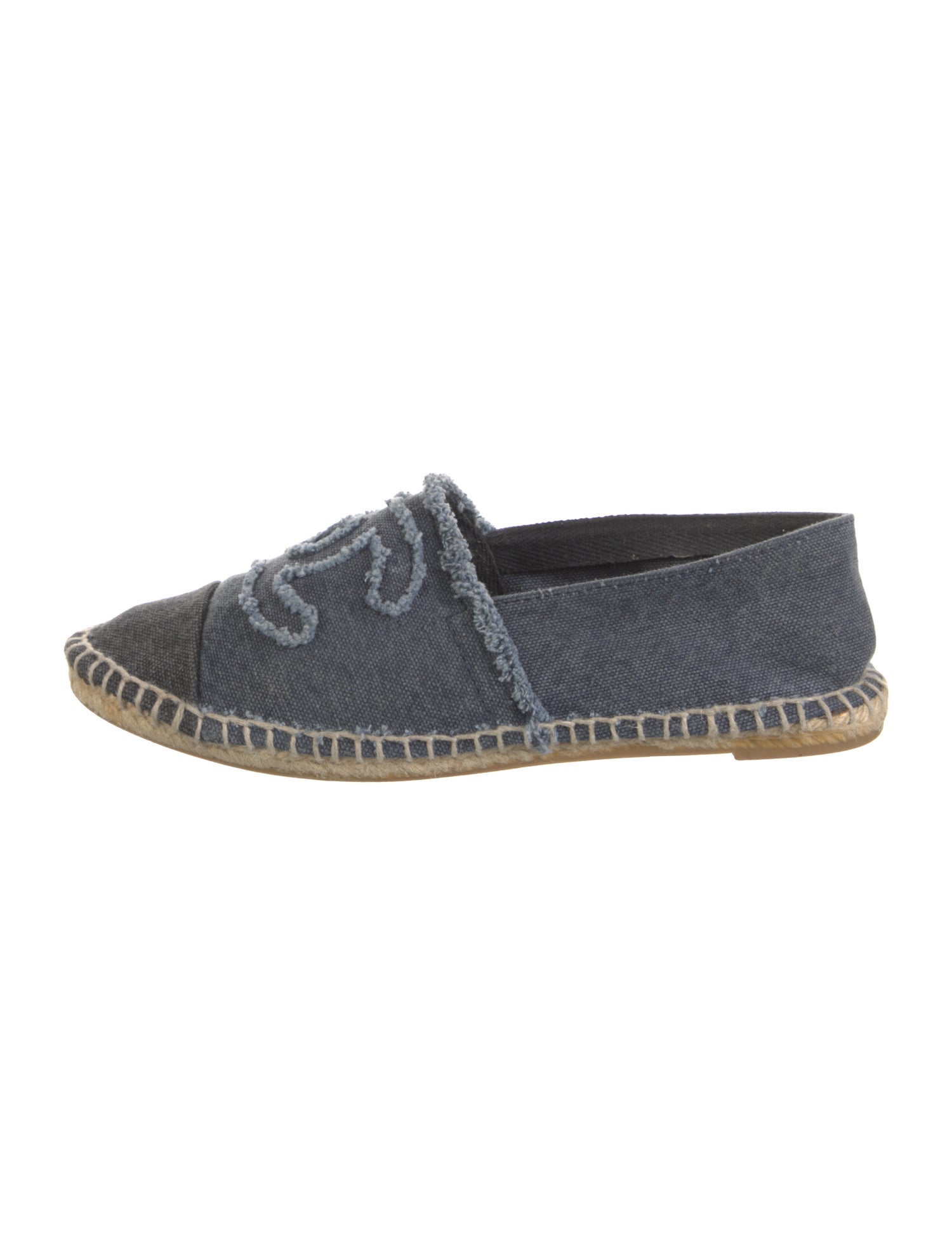 Chanel Interlocking CC Logo Denim Espadrilles