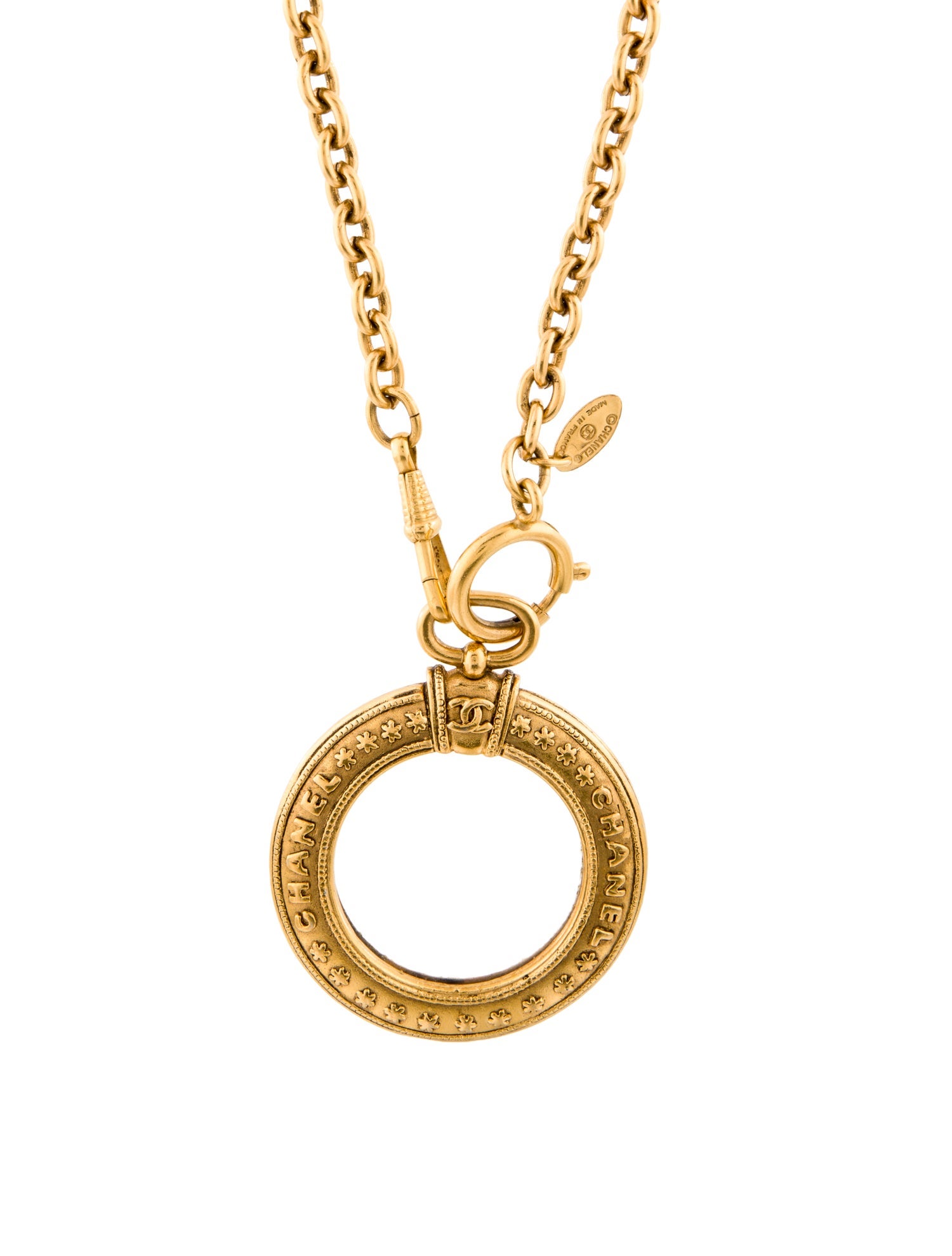 Chanel Vintage Magnifying Glass Pendant Necklace