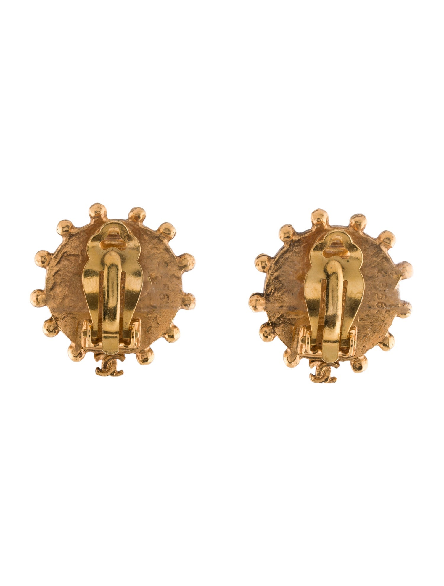 Chanel Vintage Faux Pearl CC Clip-On Earrings