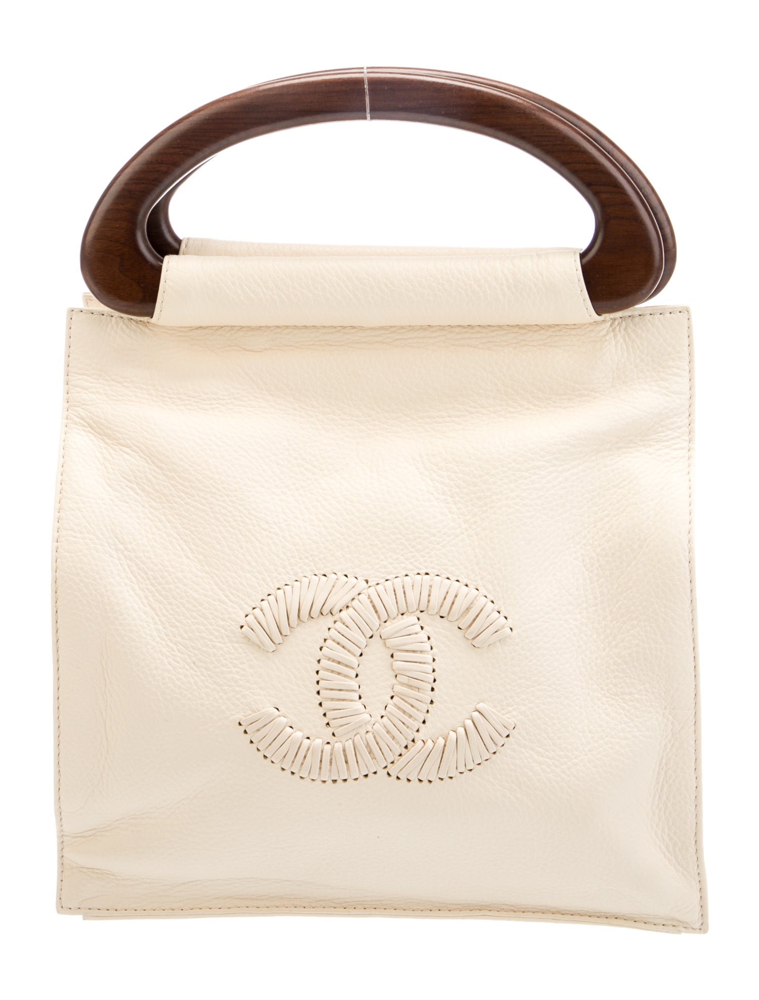 Chanel Vintage CC Wood Tote