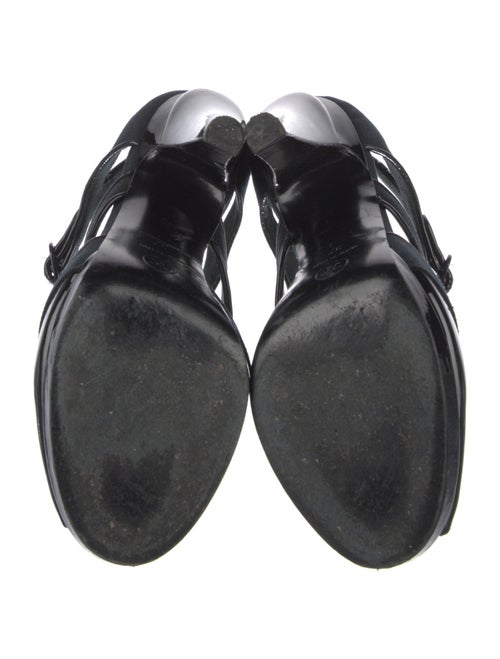 Chanel Interlocking CC Logo Patent Leather Sandals