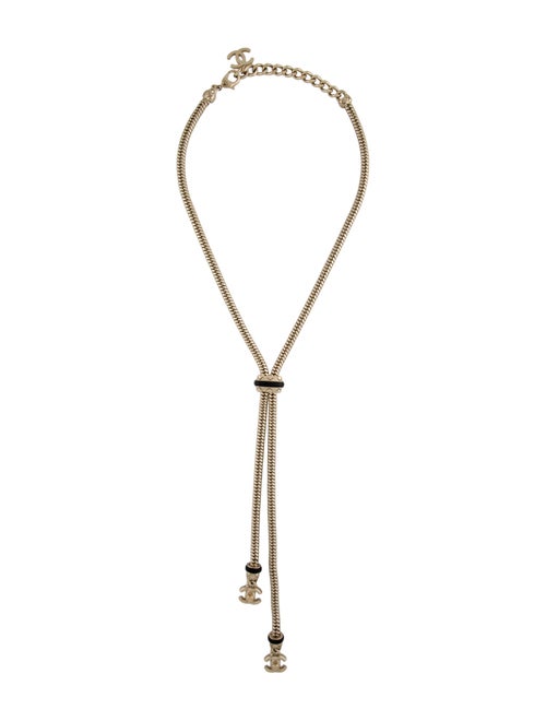 Chanel 2021 Leather CC Turnlock Lavalier Necklace