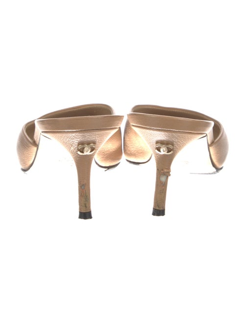 Chanel Interlocking CC Logo Leather Mules