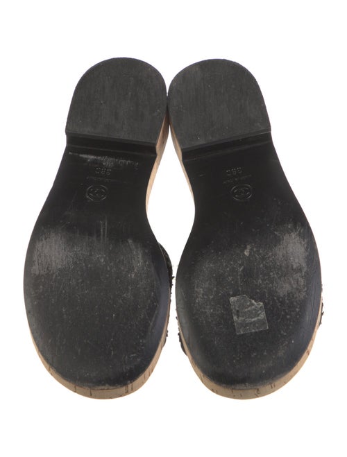 Chanel Chain-Link Accent Tweed Slides