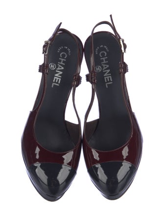 Chanel 2008 Patent Leather Slingback Pumps