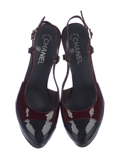 Chanel 2008 Patent Leather Slingback Pumps