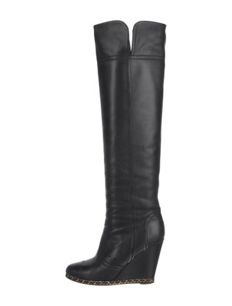 Chanel Interlocking CC Logo Leather Boots