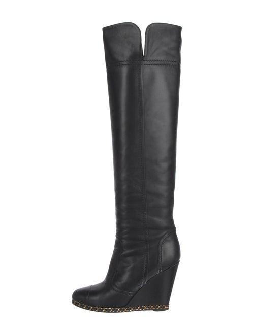 Chanel Interlocking CC Logo Leather Boots