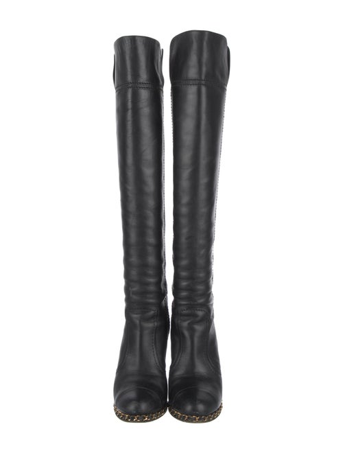 Chanel Interlocking CC Logo Leather Boots