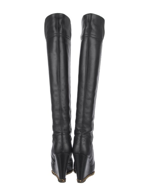 Chanel Interlocking CC Logo Leather Boots