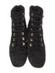 Chanel Interlocking CC Logo Suede Lace-Up Boots