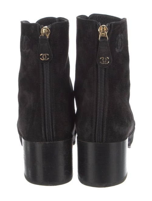 Chanel Interlocking CC Logo Suede Lace-Up Boots