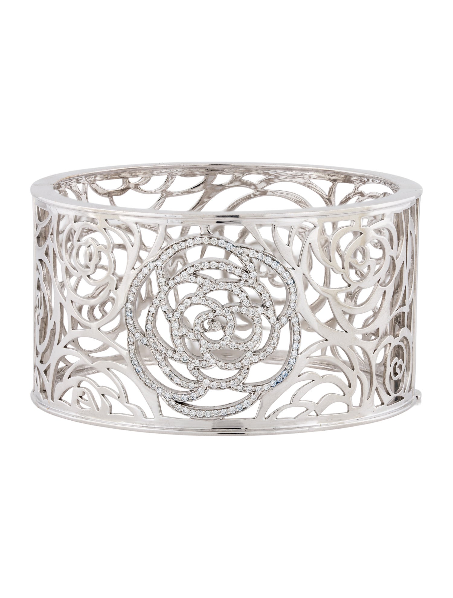 Chanel 18K Diamond Camélia Ajouré Bracelet