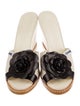 Chanel Camellia Accent Canvas Slides