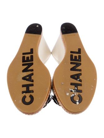 Chanel Camellia Accent Canvas Slides