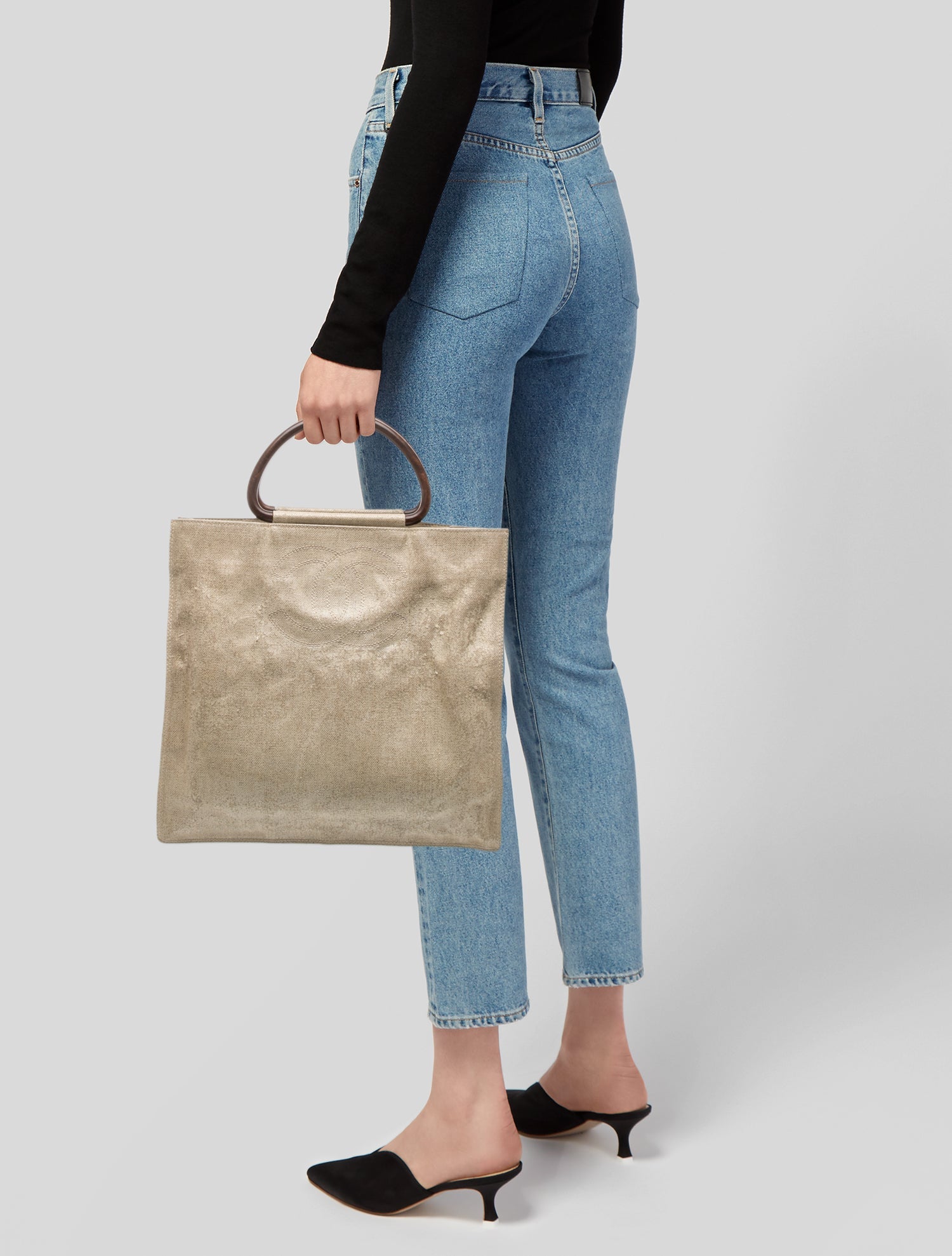 Chanel CC Wood Handle Bag