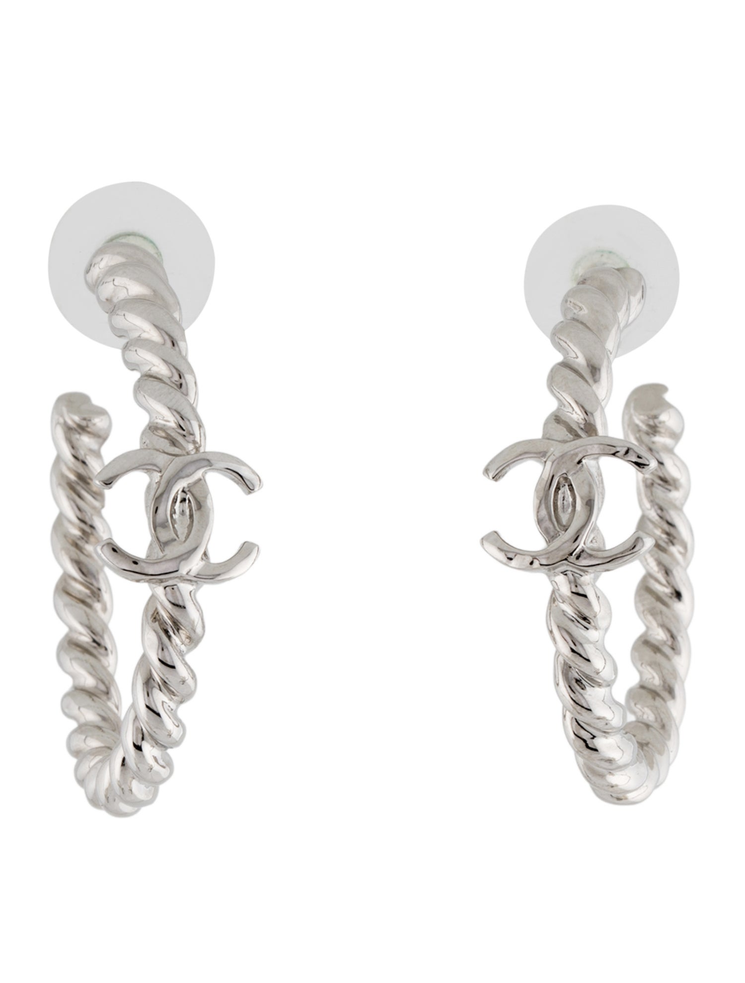 Chanel 2025 CC Twisted Hoop Earrings