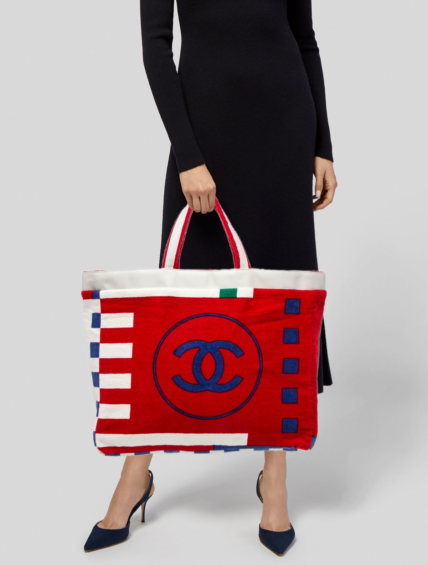 Chanel Terry Cloth Reversible Beach Tote
