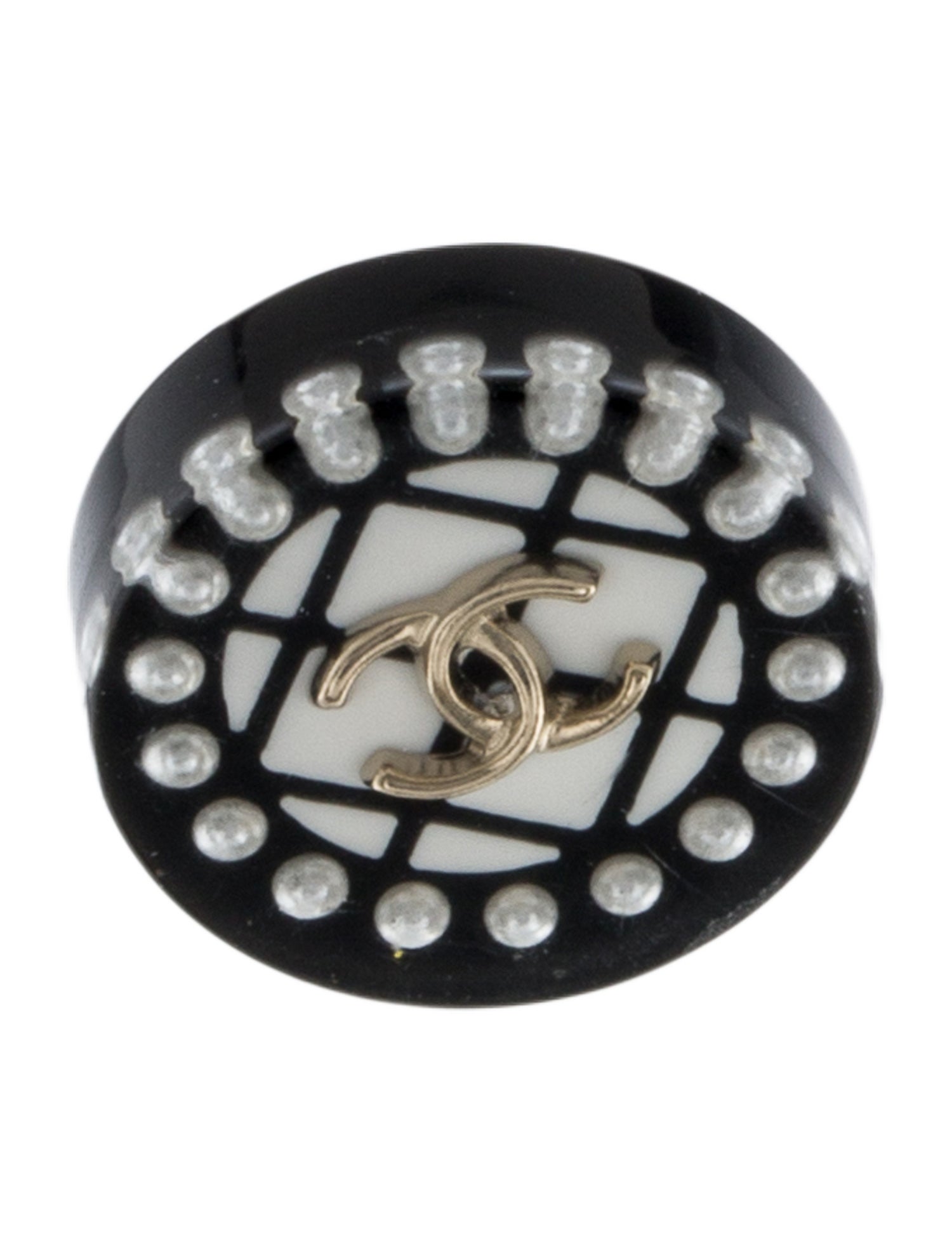 Chanel Faux Pearl & Resin CC Stud Single Earring