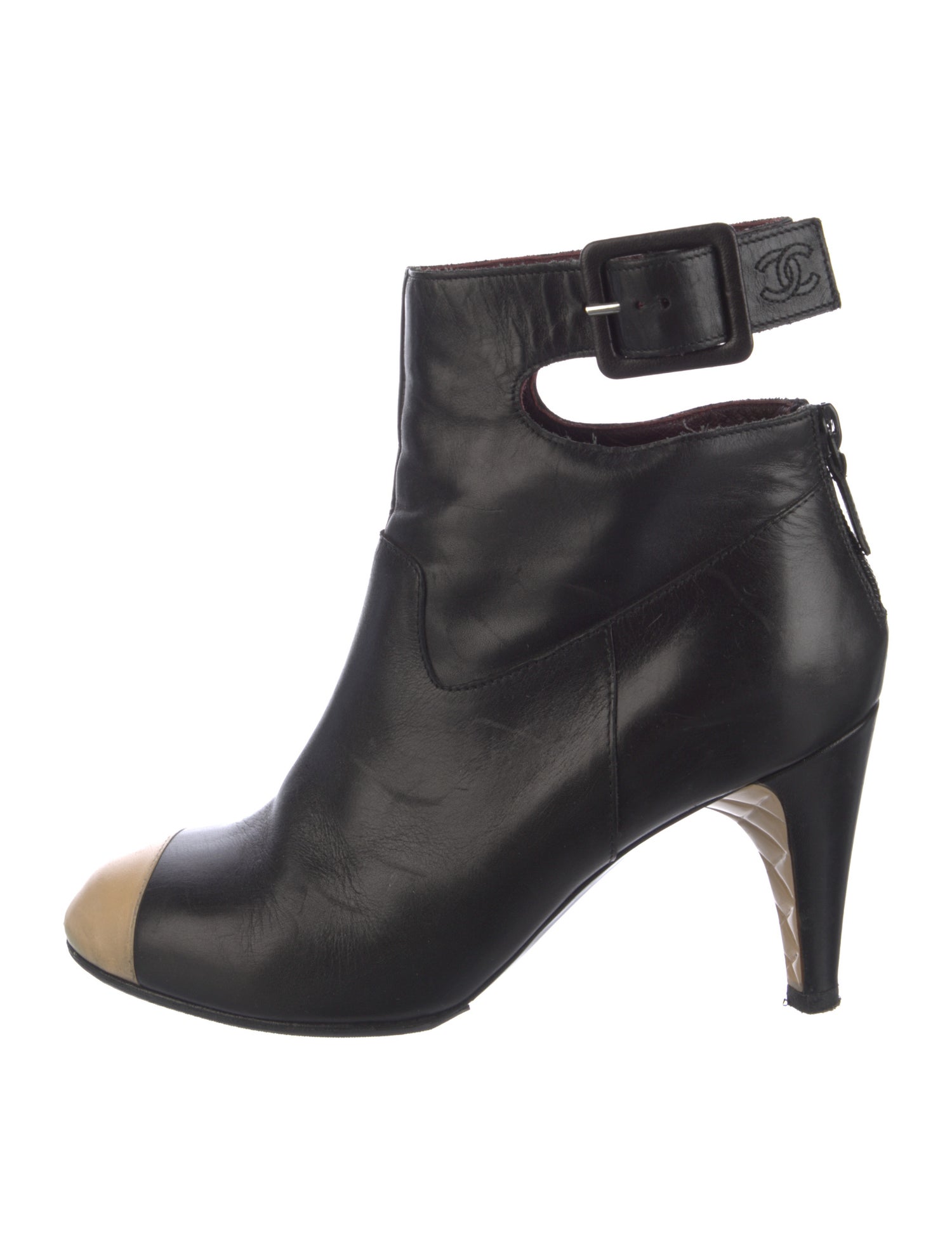 Chanel Interlocking CC Logo Leather Boots