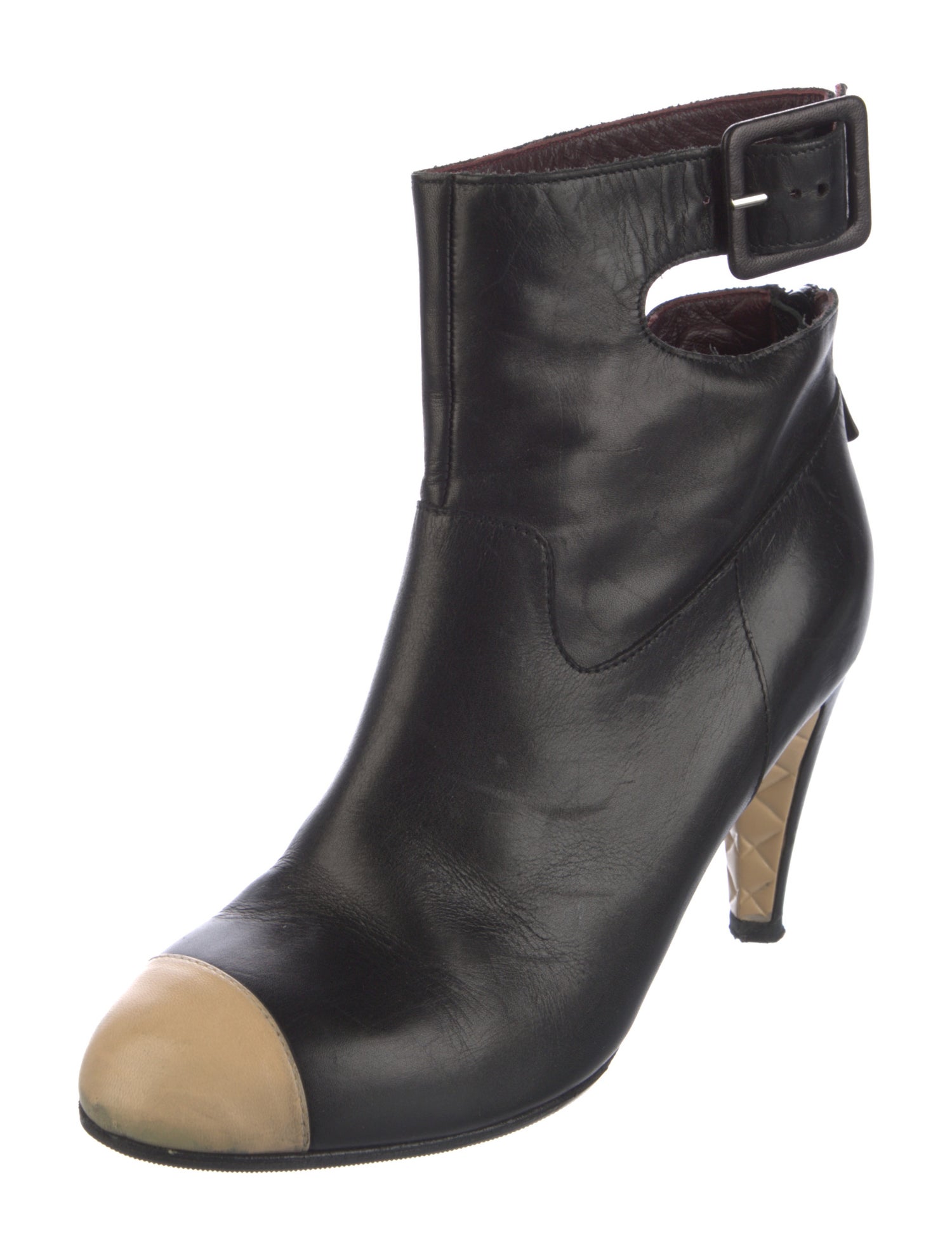 Chanel Interlocking CC Logo Leather Boots