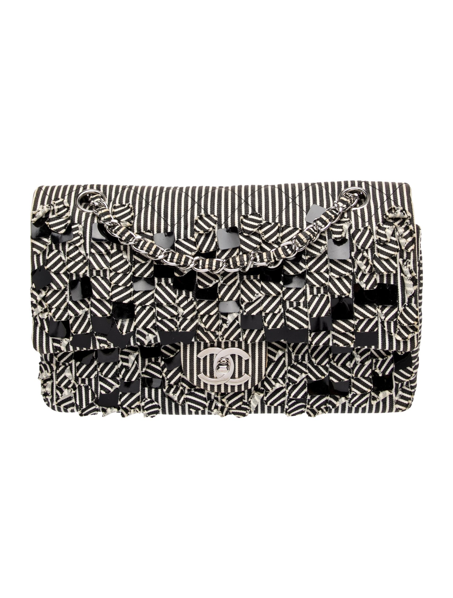 Chanel Medium Sequin Stripe Double Flap Bag