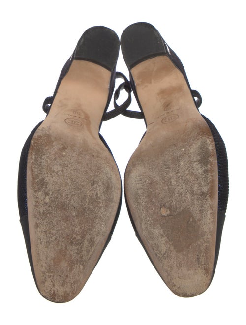 Chanel Interlocking CC Logo Grosgrain Trim Slingback Pumps