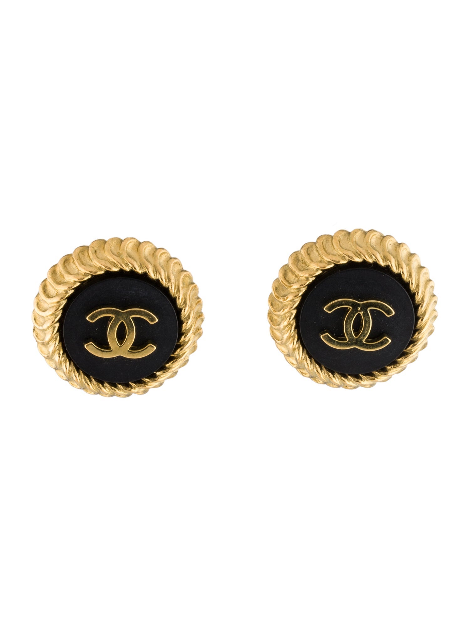 Chanel Vintage Resin CC Clip-On Earrings
