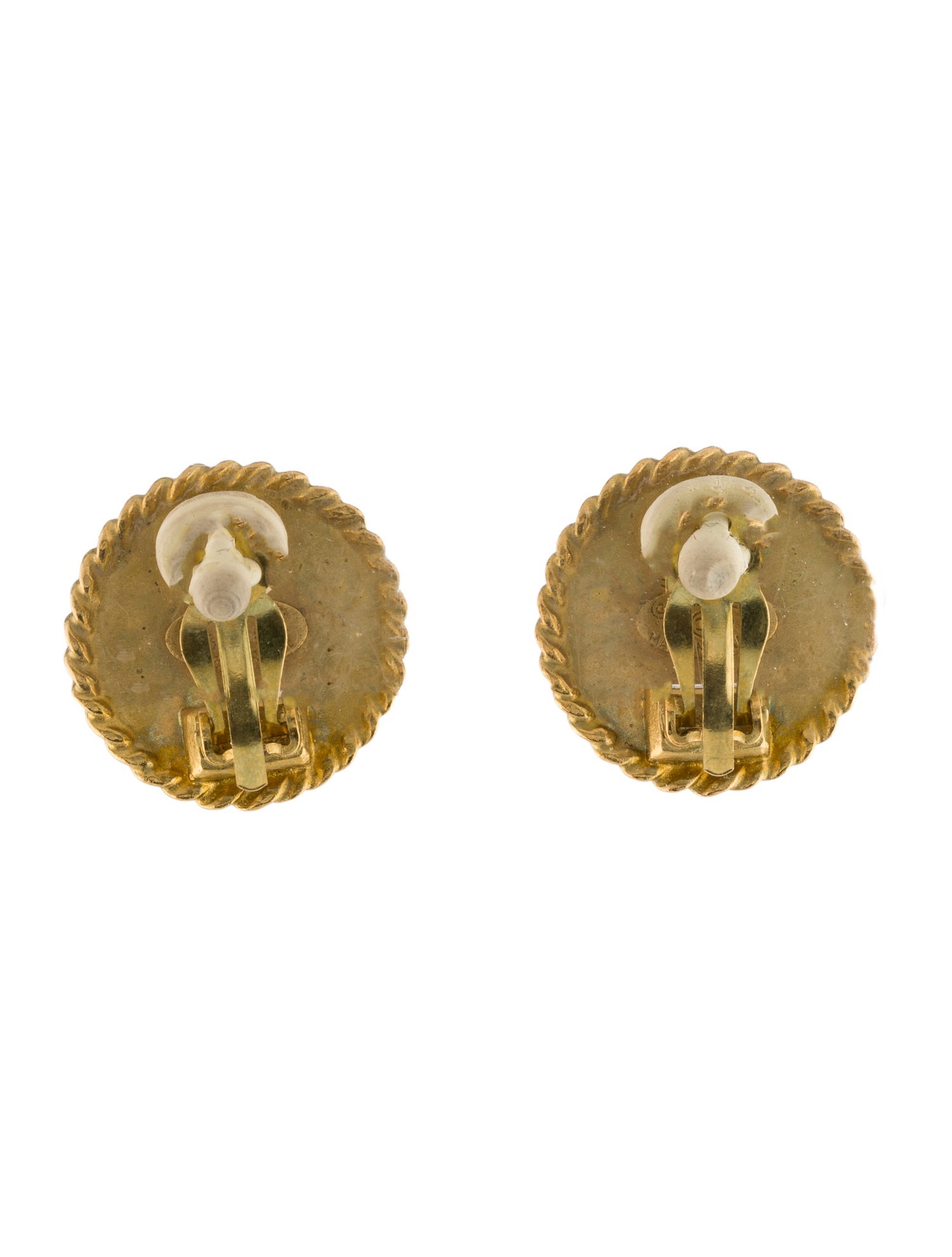 Chanel Vintage Resin CC Clip-On Earrings