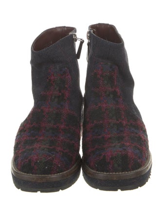 Chanel 2013 Interlocking CC Logo Moto Boots