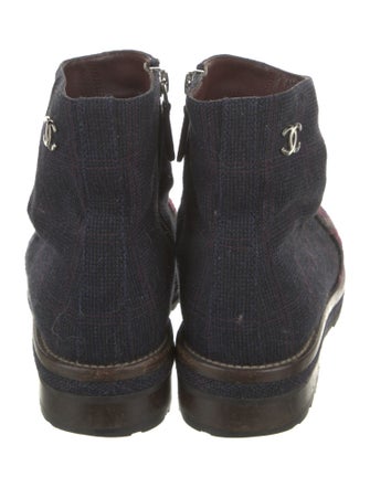 Chanel 2013 Interlocking CC Logo Moto Boots