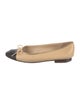 Chanel Interlocking CC Logo Leather Ballet Flats