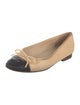 Chanel Interlocking CC Logo Leather Ballet Flats
