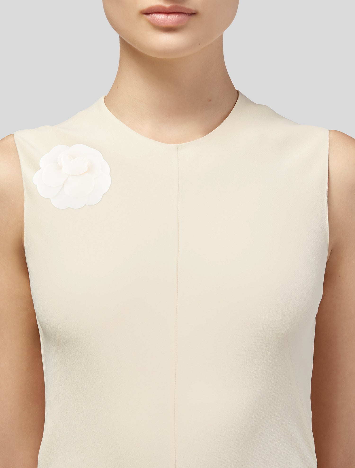 Chanel Vintage Fabric Camellia Brooch