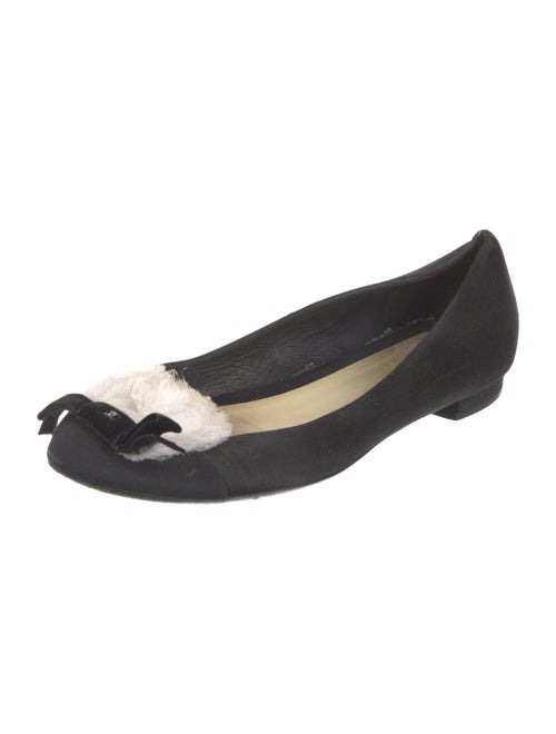Chanel Interlocking CC Logo Satin Flats
