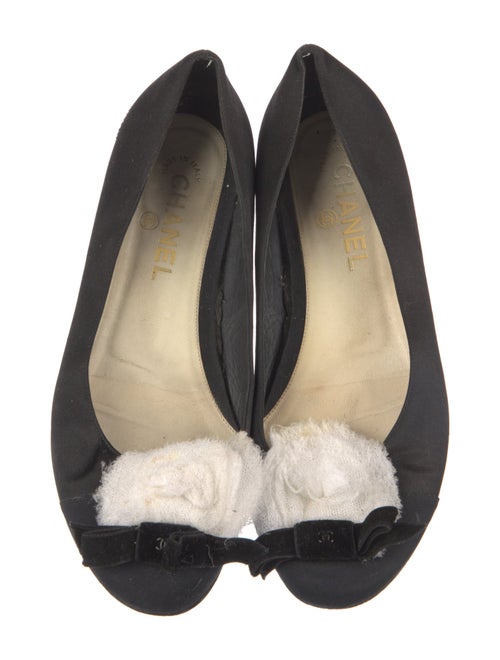 Chanel Interlocking CC Logo Satin Flats