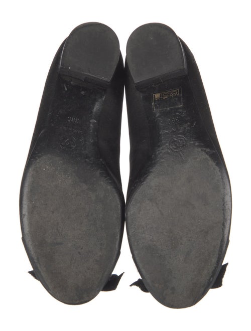 Chanel Interlocking CC Logo Satin Flats